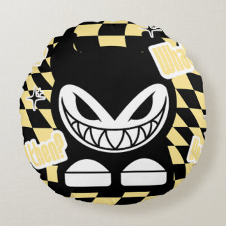 Funny Yellow Labubou-Inspired  ラウンドクッション