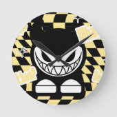 Funny Yellow Labubou-Inspired  ラウンド壁時計 (正面)