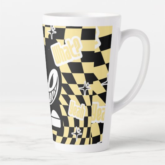 Funny Yellow Labubou-Inspired Mug | Cute Bold  カフェラテマグ (右)