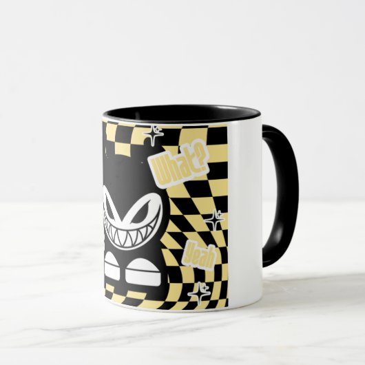 Funny Yellow Labubou-Inspired Mug | Cute Bold  マグカップ (正面右)