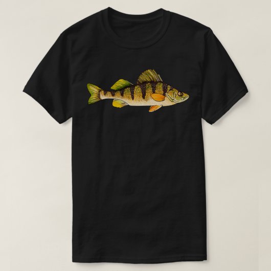 Funny Yellow Perch Fishing Freshwater Fish Angler  Tシャツ (デザイン正面)