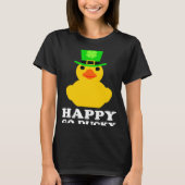 Funny Yellow Rubber Duck Leprechaun Hat St Patrick Tシャツ (正面)