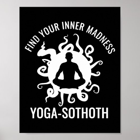 Funny Yog-sothoth Yoga Horror Tee - For Lovecraft  ポスター (正面)