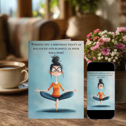 Funny Yoga Birthday カード