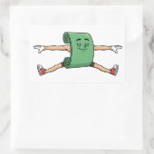 Funny Yoga Mat Cartoon Stretch Sticker 長方形シール (バッグ)