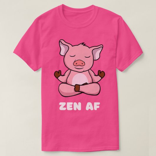 Funny Yoga Pig Zen AF Meditating Calm Relaxed Anim Tシャツ (デザイン正面)