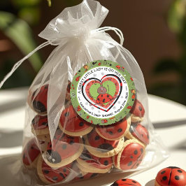 Funny Yoga Stretch Ladybug Heart Baby Shower  ラウンドシール