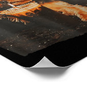 Funny Yorkie Drinking Iced Coffee Cute Dog Meme ポスター (角)