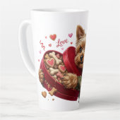 Funny Yorkie Valentine Mug | Adorable Yorkie Gift カフェラテマグ (左アングル)