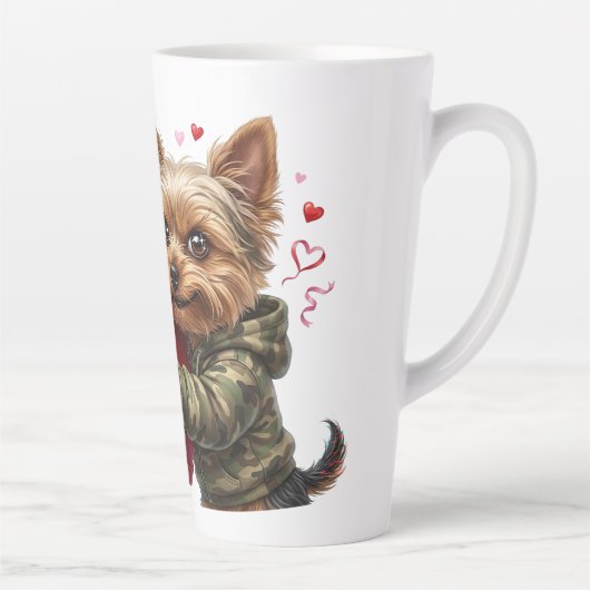 Funny Yorkie Valentine Mug | Adorable Yorkie Gift カフェラテマグ (右)