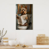 Funny Yorkshire Terrier Bathroom Print, Dog ポスター (キッチン)