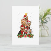 Funny Yorkshire Terrier Dog Christmas Tree Gift 案内状 (スタンド正面)