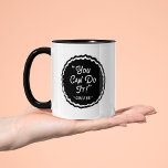 Funny You can do it コーヒーマグカップ<br><div class="desc">Black and white retro badge with rustic text,  "You can do it" - Coffee,  funny coffee mug</div>