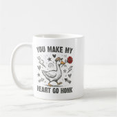 Funny You Make My Heart Go Honk Silly Goose Valent コーヒーマグカップ (左)