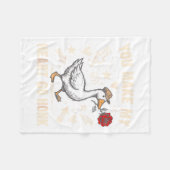 Funny You Make My Heart Go Honk Silly Goose Valent フリースブランケット (正面(横))