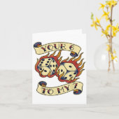 Funny Your 6 In My 7 Meme Valentine’s Day Tattoo S カード (黄色い花)