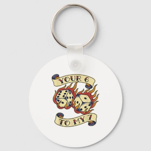 Funny Your 6 In My 7 Meme Valentine’s Day Tattoo S キーホルダー (正面)