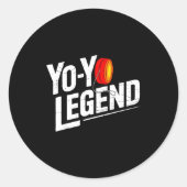 Funny Yoyo Player Legend Yo-yo Performer  ラウンドシール (正面)