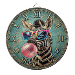 Funny Zebra Bubble Gum Colorful Quirky Safari ダーツボード