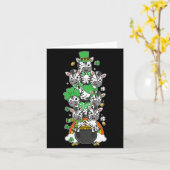 Funny zebra clover st patricks day womens mens kid カード (黄色い花)