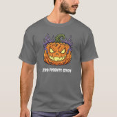 Funny 'Zero Frights Given' Spooky Pumpkin Cartoon Tシャツ (正面)