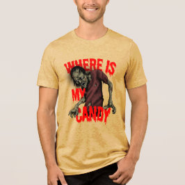 Funny Zombie Candy Halloween Horror Gag トライブレンドＴシャツ