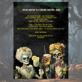 Funny Zombie Halloween Cocktail Party Invitation 招待状
