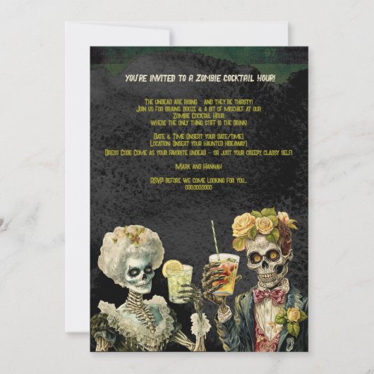 Funny Zombie Halloween Cocktail Party Invitation 招待状 (正面)