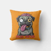 Funny Zombie Pug Graffiti クッション (正面)