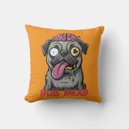Funny Zombie Pug Graffiti クッション