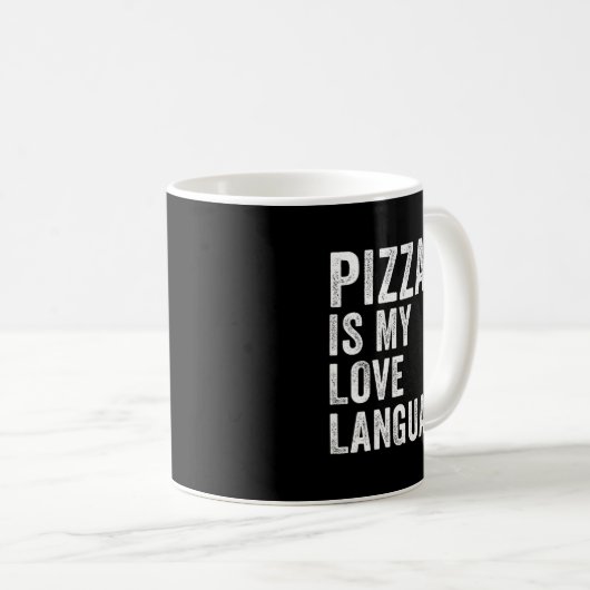 Funny Zza Is My Love Language, Funny Anti Valentin コーヒーマグカップ (正面右)
