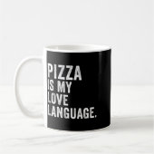 Funny Zza Is My Love Language, Funny Anti Valentin コーヒーマグカップ (左)