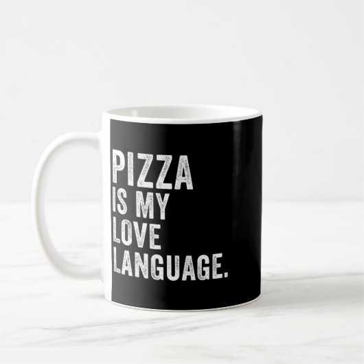 Funny Zza Is My Love Language, Funny Anti Valentin コーヒーマグカップ (左)