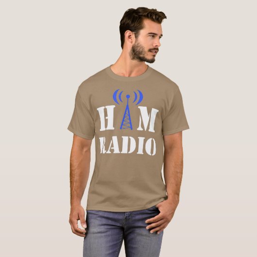 FunnyHAM RADIO Shortwave Radio Operator引用文 Tシャツ (正面フル)