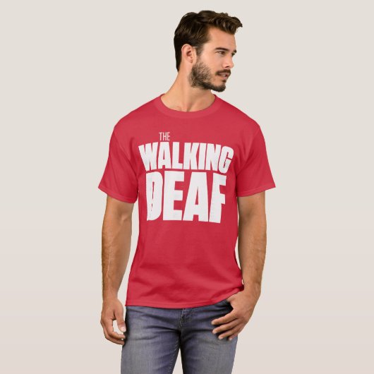 Funnyhe Walking Deaf Deaf Prideshirt retro Tシャツ (正面フル)
