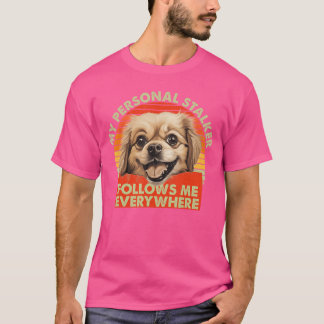 Funnyibetan Spaniel Dog Breed Owner Pet Follows Me Tシャツ
