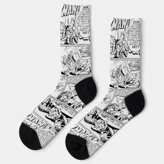'FUNNYMAN' Action Comic Strip Socks  ソックス (左)