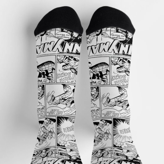 'FUNNYMAN' Action Comic Strip Socks  ソックス (上部)