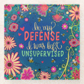 FunnyPrettyフローラ未管理引用文 ガラスコースター (正面)