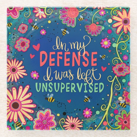 FunnyPrettyフローラ未管理引用文 ガラスコースター (正面)