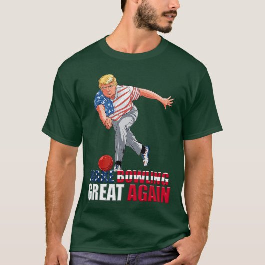 Funnyrump ボウリング Make Bowling Great Again 女子 Tシャツ (正面)