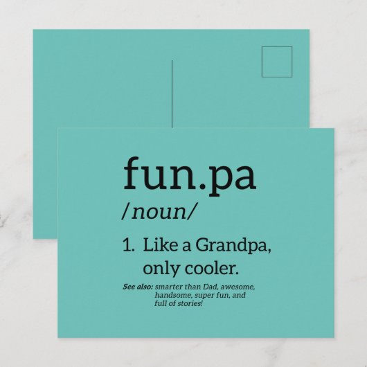Funpa Like A Grandpa Only Cooler ポストカード (正面/裏面)