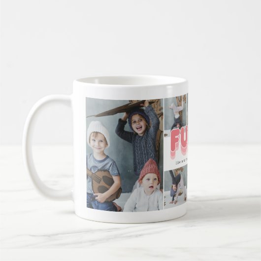 Funtie Auntieおもしろいフォトコラージュ コーヒーマグカップ (左)