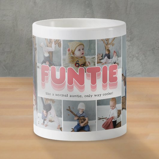 Funtie Auntieおもしろいフォトコラージュ コーヒーマグカップ