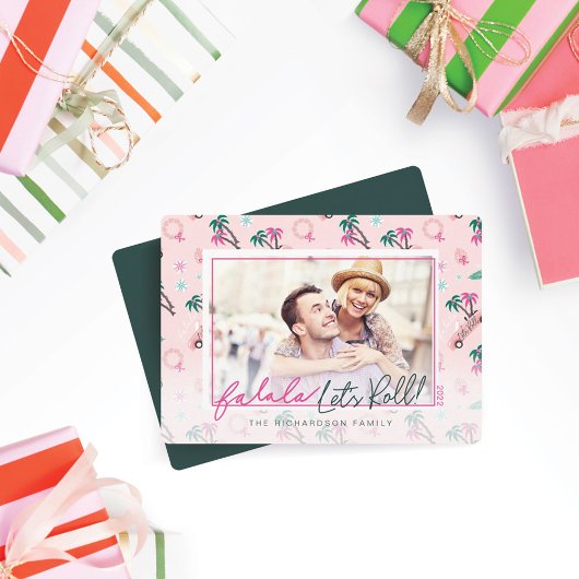 FunTropical Christmas Fa la la Let's 転がPhoto シーズンカード