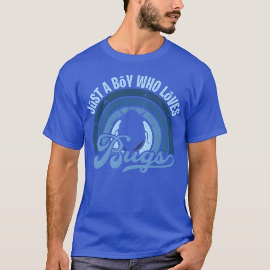 Funy Quote Just A Boy Who Loves A Bugs Blue 80s bo Tシャツ (正面)