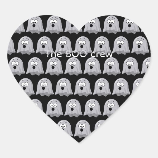 Funy stickers thé boo crew  ハートシール (正面)