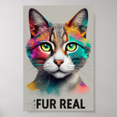 Fur 実在: Rainbow Cat Poster ポスター (正面)