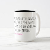 Für alle, die draußen malochen – und drinnen verzi ツートーンマグカップ (正面右)