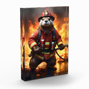 **"Fur and Flames: The Otter Fireman’s Backburning フォトブロック
